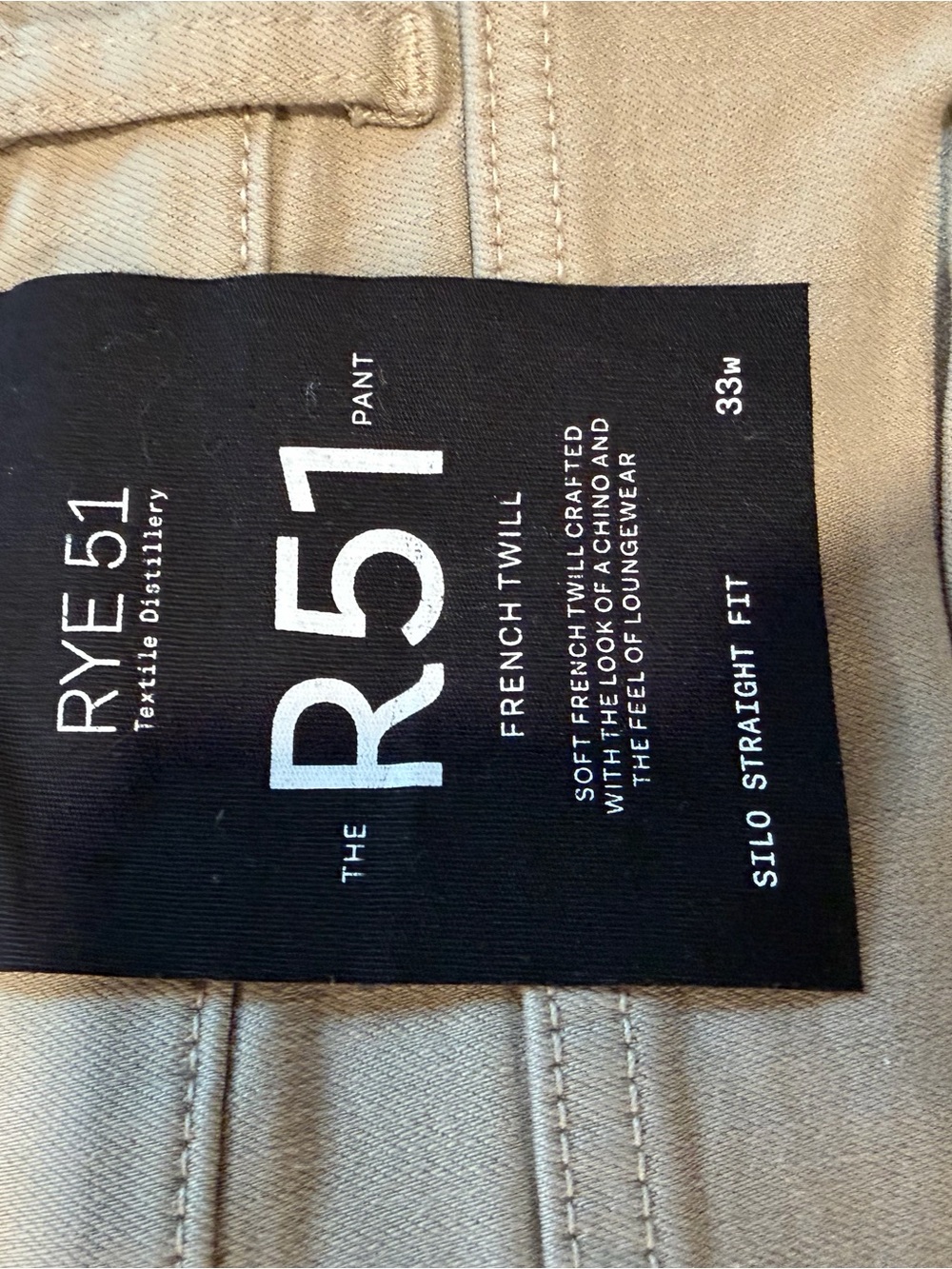 Rye R51 Men’s Khaki/Tan Silo Straight Fit Pants